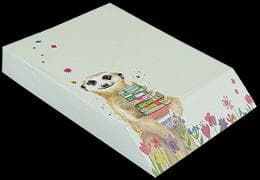 Notizblock - Notizzettel. Schrägschnittblock / Erdmännchen / Hoch / blanko
