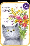 Doppelkarte. Simply Gold / Zum Muttertag (Katze) / Hoch