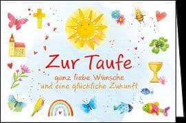 Doppelkarte / Zur Taufe (Sonne) / Quer