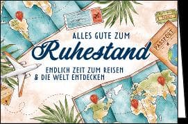 Doppelkarte / Zum Ruhestand (Landkarte, Flugzeug...) / Quer