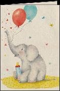 Doppelkarte. Let`s go green / Baby-Elefant / Hoch / blanko