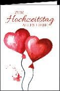 Doppelkarte / Zum Hochzeitstag (Herzen) / Hoch