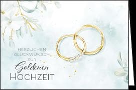 Doppelkarte / Zur goldenen Hochzeit (Ringe) / Quer