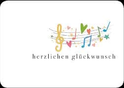 Postkarte / Herzlichen Glückwunsch (Noten) / Quer