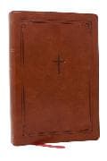 NKJV Giant Print End-of-Verse Reference Bible, Brown Leathersoft, Red Letter, Comfort Print