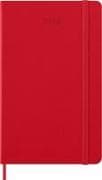 Moleskine 12 Monate Wochen Notizkalender 2026, Large/A5, 1 Wo = 1 Seite, rechts linierte Seite, Fester Einband, Scharlachrot