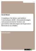 Compliance für kleine und mittlere Unternehmen (KMU). Herausforderungen und praxisorientierte Ansätze, um gesetzliche Anforderungen mit begrenzten Ressourcen zu erfüllen