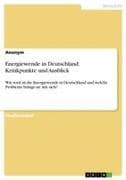 Energiewende in Deutschland. Kritikpunkte und Ausblick