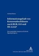 Informationsgehalt von Konzernabschlüssen nach HGB, IAS und US-GAAP