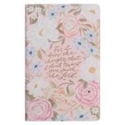 KJV Bible Giant Print Faux Leather for I Know the Plans, Pink Floral Printed Jer. 29:11