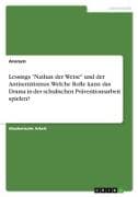 Lessings "Nathan der Weise" und der Antisemitismus. Welche Rolle kann das Drama in der schulischen Präventionsarbeit spielen?