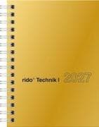rido/idé 7013121917 Taschenkalender Mod. perfect/Technik I 2027 A6, Karton, gold