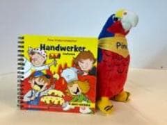 Pinos Kinderratebücher: Handwerker + Pino der Papagei Püschtier Bundle