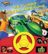 Hot Wheels Let's Race - Die Turbo-Pizzalieferung - Soundbuch - Pappbilderbuch mit beweglichem Lenkrad und 8 spannenden Geräuschen für Kinder ab 3 Jahren