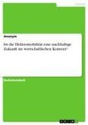Ist die Elektromobilität eine nachhaltige Zukunft im wirtschaftlichen Kontext?