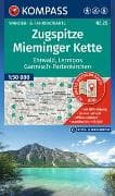 KOMPASS Wanderkarte 25 Zugspitze, Mieminger Kette, Ehrwald, Lermoos, Garmisch-Partenkirchen, Reutte 1:50.000