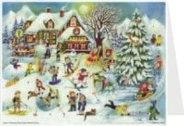 Postkarten-Adventskalender "Skihütte"