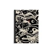 matabooks - Nachhaltiges A6 Notizbuch/Skizzenbuch/Tagebuch/Bullet Journal/Schreibheft aus Graspapier - Steifbroschur Dahara Farbe: Lino Black