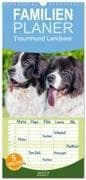 Familienplaner 2027 - Traumhund Landseer mit 5 Spalten (Wandkalender, 21 x 45 cm) CALVENDO
