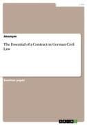 The Essential of a Contract in German Civil Law