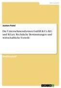 Die Unternehmensformen GmbH & Co.KG und KGaA. Rechtliche Bestimmungen und wirtschaftliche Vorteile