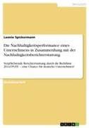 Die Nachhaltigkeitsperformance eines Unternehmens in Zusammenhang mit der Nachhaltigkeitsberichterstattung