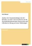 Analyse der Zusammenhänge mit der R-Studie von Alter und Geschlecht auf die Persönlichkeitskonstrukte Extraversion und Offenheit in Bezug auf neue Erfahrungen