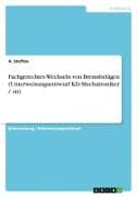 Fachgerechtes Wechseln von Bremsbelägen (Unterweisungsentwurf Kfz-Mechatroniker / -in)