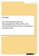 Die Arbeitszufriedenheit im demographischen Wandel. Wie sich Arbeitszufriedenheit für die Generation Y erreichen lässt