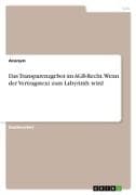Das Transparenzgebot im AGB-Recht. Wenn der Vertragstext zum Labyrinth wird