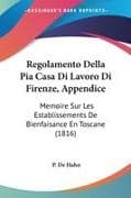 Regolamento Della Pia Casa Di Lavoro Di Firenze, Appendice