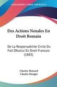 Des Actions Noxales En Droit Romain