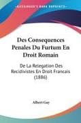 Des Consequences Penales Du Furtum En Droit Romain