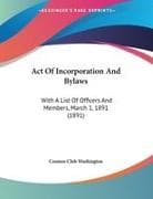 Act Of Incorporation And Bylaws