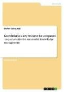 Knowledge as a key resource for companies - requirements for successful knowledge management