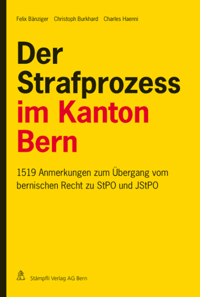 Der Strafprozess im Kanton Bern