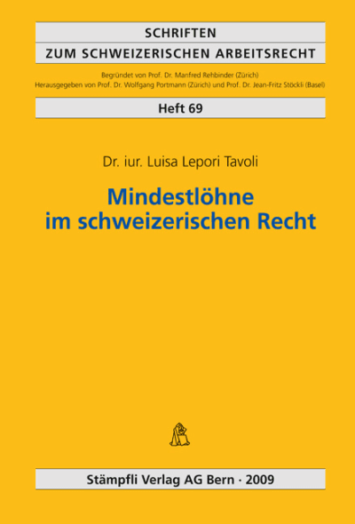 Mindestlöhne im schweizerischen Recht