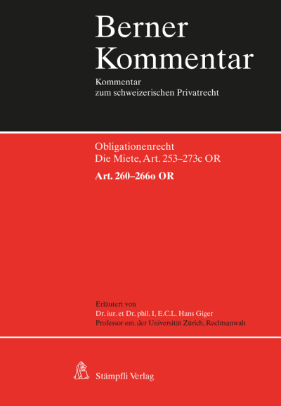 Die Miete, Art. 260-266o OR