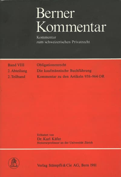 Die kaufmännische Buchführung, Art. 958-964 OR