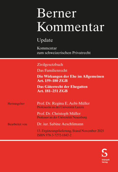 Eherecht, Art. 159–251 ZGB, 13. Ergänzungslieferung